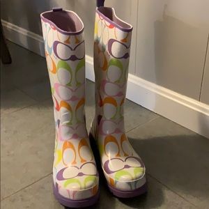 Coach paisley rain boots